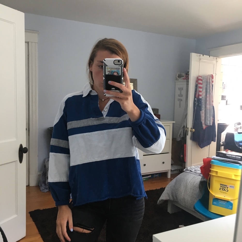 Striped collared shirt